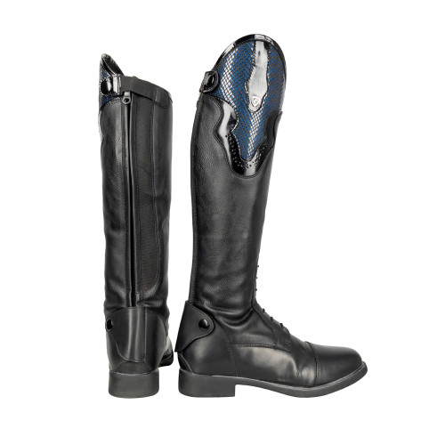 Hy Equestrian Children's Bolono Riding Boots - Black/Blue - Child 10