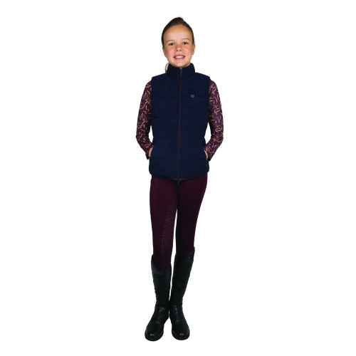 Hy Equestrian Elevate Heritage Mizs Teddy Fleece Gilet - Navy - 7-8 Years