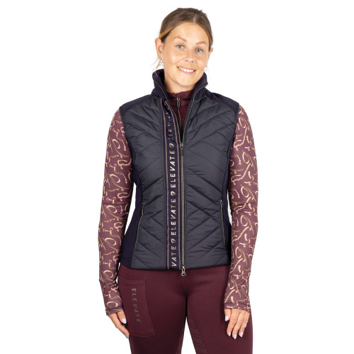 Hy Equestrian Elevate Style Gilet - Navy/Berry - X Small