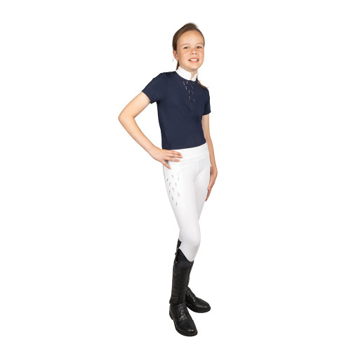 Hy Equestrian Children's Roka Reign Show Shirt - Navy - 7-8 Years