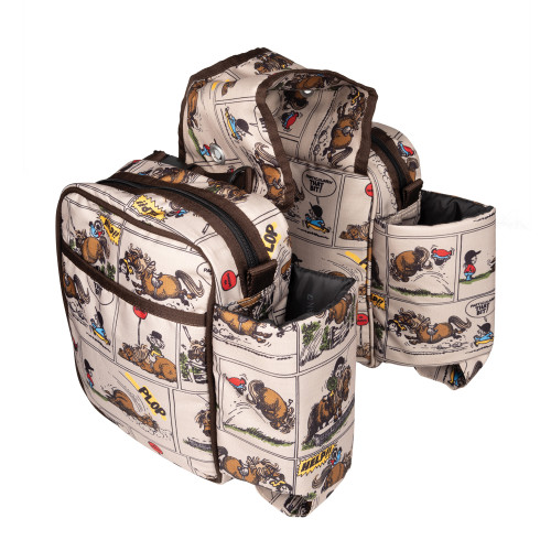 Hy Equestrian Thelwell Collection Comic Chaos Saddle Pannier - Taupe - One Size