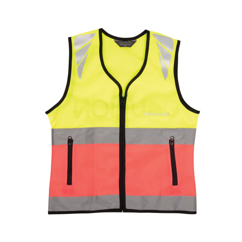 Reflector Two Tone Warning Tabard by Hy Equestrian - Caution Slow - Yellow/Pink - X Large
