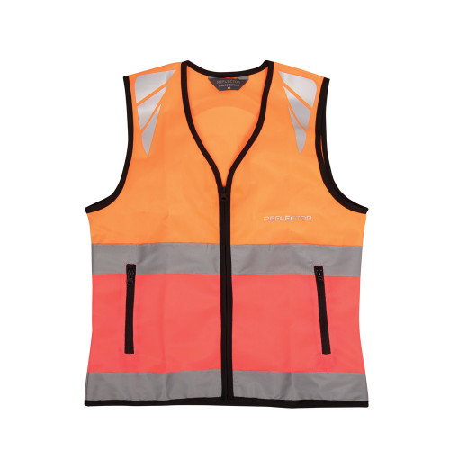 Reflector Two Tone Warning Tabard by Hy Equestrian - 10mph/2 Metres - Orange/Pink - X Small