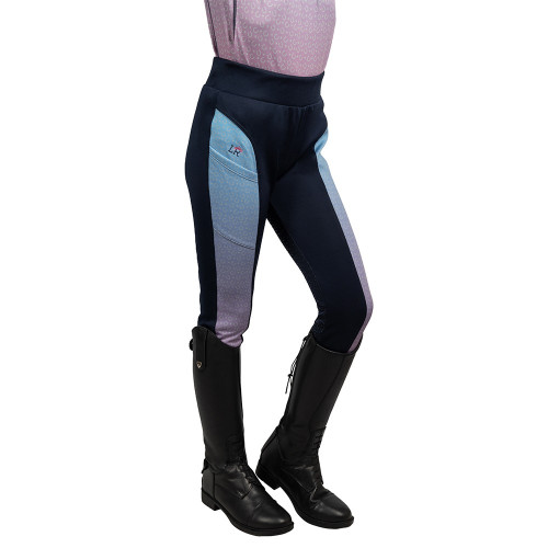 Lucky Star Riding Tights By Little Rider - Navy/Pink - 5-6 Years