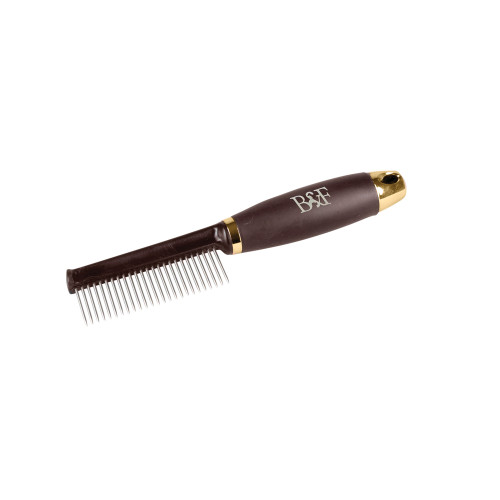 Benji & Flo Gel Handle Grooming Comb - Brown/Gold