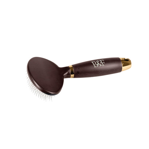 Benji & Flo Gel Handle Long Pin Oval Brush - Brown/Gold
