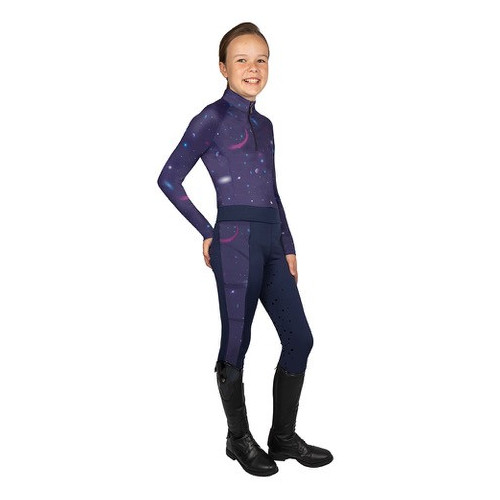 Hy Equestrian Elevate Mizs Out of this World Base Layer - Navy/Magenta - 7-8 Years