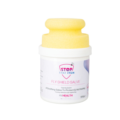HyHEALTH STOP THAT ITCH! Fly Shield Salve with Circular Sponge by Hy Equestrian - 550g