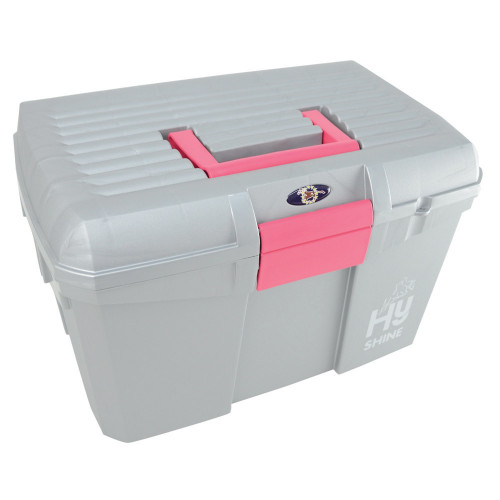 HySHINE Tack Box in Silver/Raspberry