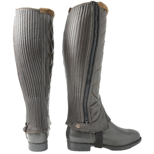 HyLAND Winter Quilted Half Chaps in Brown in medium