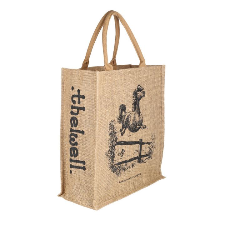 Hy Equestrian Thelwell Collection Large Hessian Bag - Natural Jumper