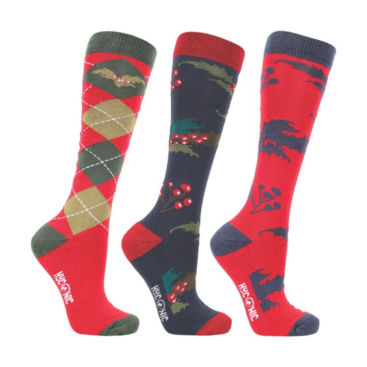 HyCONIC Christmas Socks by Hy Equestrian (Pack of 3)