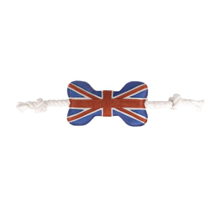 Benji & Flo Tug 'n' Play Dog Toys - Union Jack Bone
