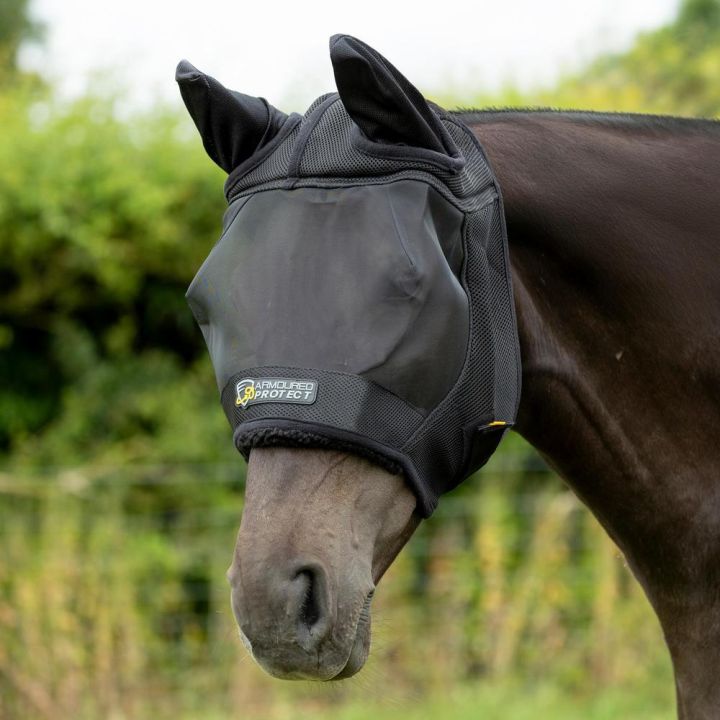 Hy Equestrian Armoured Protect Half Fly Mask with Ears