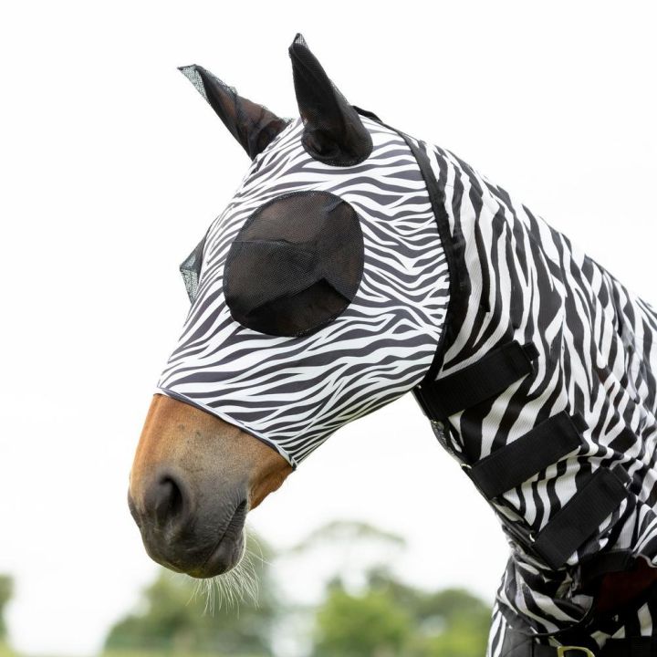 Hy Equestrian Lycra Zebra Print Fly Mask